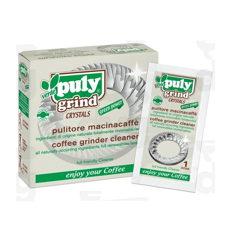 Detergente PULY GRIND CRISTALLI pulitore macinacaffè scatola 10 buste da 15 g. monodose
